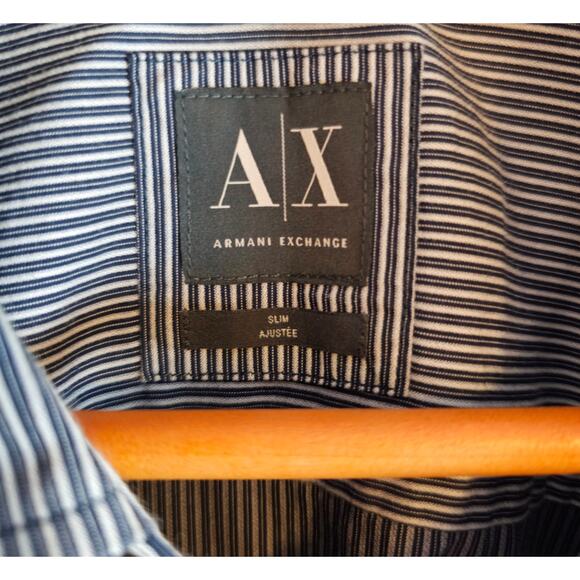 Armani Xchange Men's Slim Fit Snap Button L/S Dress Shirt. Gray. Size XL - Picture 5 of 7